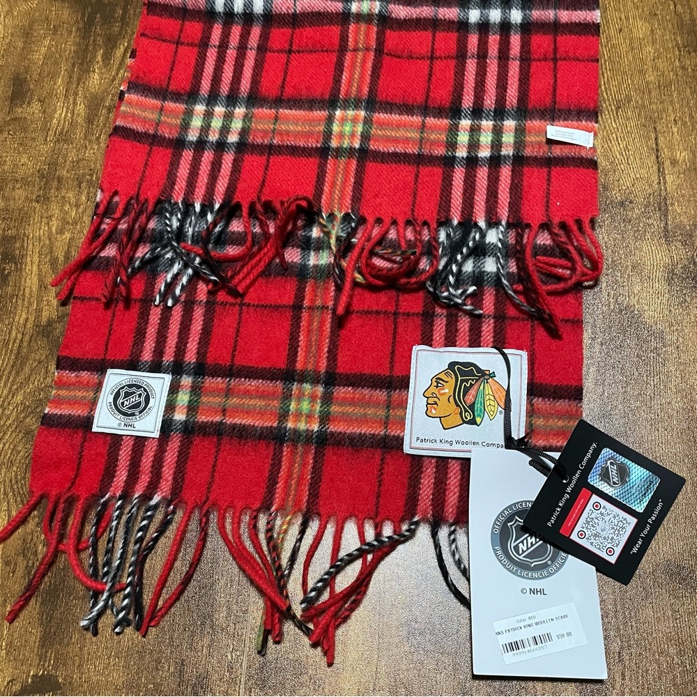 Chicago Blackhawks Extra Long Lambswool Scarf NHL Patrick King Woollen …